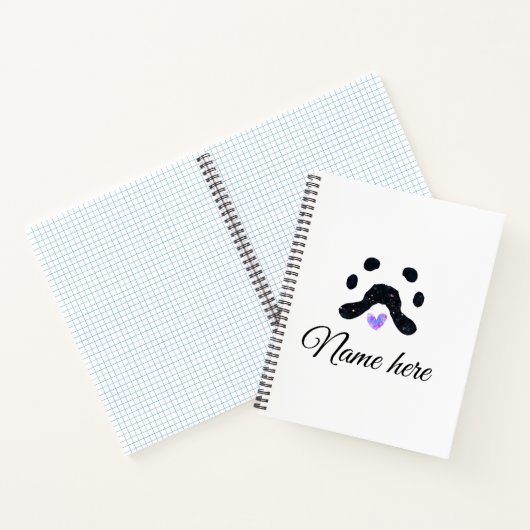 Dog Pfow schwarzes Haustier hinzufügen Name Text T Notizblock (Innenseite)