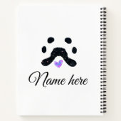 Dog Pfow schwarzes Haustier hinzufügen Name Text T Notizblock (Rückseite)