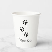 Dog Pfow schwarzes Haustier hinzufügen Name Text T Pappbecher (Rückseite)