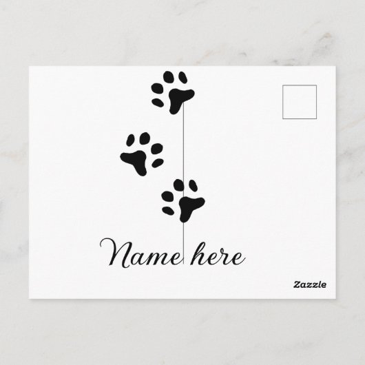 Dog Pfow schwarzes Haustier hinzufügen Name Text T Postkarte (Rückseite)