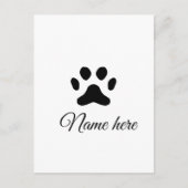 Dog Pfow schwarzes Haustier hinzufügen Name Text T Postkarte (Vorderseite)