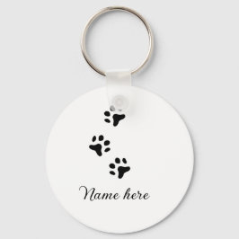Dog Pfow schwarzes Haustier hinzufügen Name Text T Schlüsselanhänger