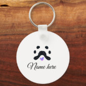 Dog Pfow schwarzes Haustier hinzufügen Name Text T Schlüsselanhänger (Vorderseite)