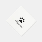 Dog Pfow schwarzes Haustier hinzufügen Name Text T Serviette (Ecke)