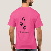 Dog Pfow schwarzes Haustier hinzufügen Name Text T T-Shirt (Rückseite)