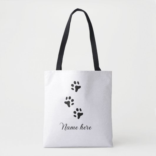 Dog Pfow schwarzes Haustier hinzufügen Name Text T Tasche (Vorderseite)