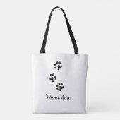 Dog Pfow schwarzes Haustier hinzufügen Name Text T Tasche (Rückseite)