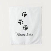 Dog Pfow schwarzes Haustier hinzufügen Name Text T Wandteppich (Vorderseite)