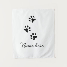 Dog Pfow schwarzes Haustier hinzufügen Name Text T Wandteppich