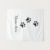 Dog Pfow schwarzes Haustier hinzufügen Name Text T Wandteppich (Vorderseite (Horizontal))