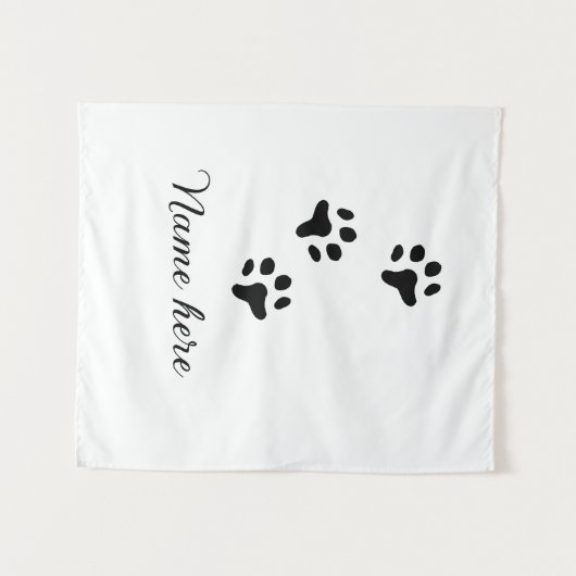 Dog Pfow schwarzes Haustier hinzufügen Name Text T Wandteppich (Vorderseite (Horizontal))