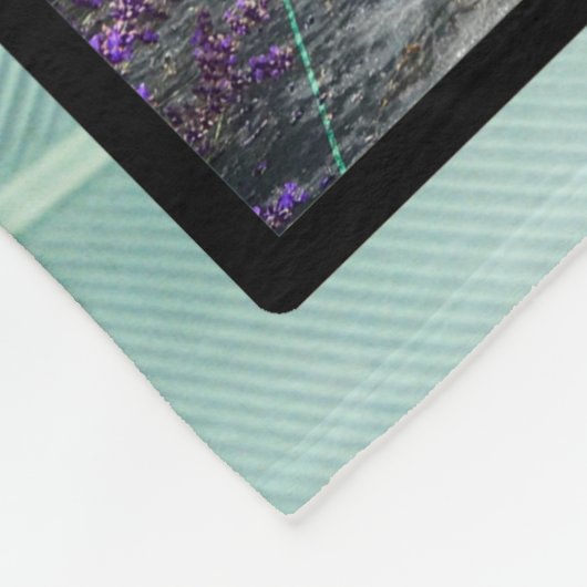 Dog photo collage green memorial fleecedecke (Ecke)