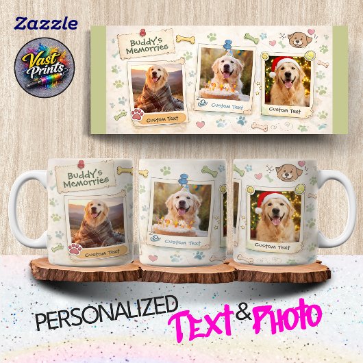 Dog Photo Collage Paw Print Memories Kaffeetasse