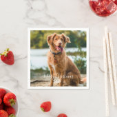 Dog Photo Personalized Merry Christmas Cocktail Serviette (Beispiel)