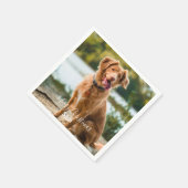 Dog Photo Personalized Merry Christmas Cocktail Serviette (Ecke)