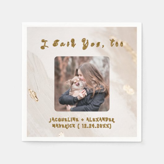 Dog Photo Pet-Themed Engagement Party Napkins Serviette (Vorderseite)