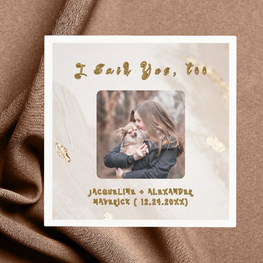 Dog Photo Pet-Themed Engagement Party Napkins Serviette