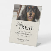 Dog Photo Wedding Treat Favor Sockelschild (Vorderseite)