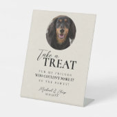 Dog Photo Wedding Treat Favor Sockelschild (Vorderseite)
