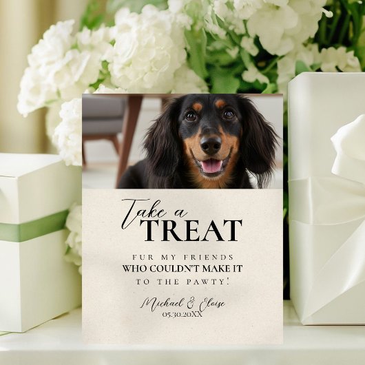 Dog Photo Wedding Treat Favor Sockelschild