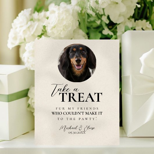 Dog Photo Wedding Treat Favor Sockelschild