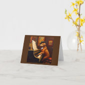 Dog Piano Player Karte (Gelbe Blume)