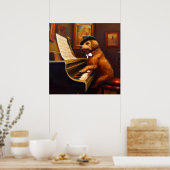 Dog Piano Player Poster (Küche)