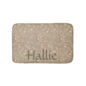 Dog Placemat - Brown Botanical, Personalized Badematte (Vorderseite)