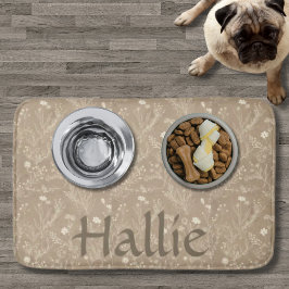 Dog Placemat - Brown Botanical, Personalized Badematte