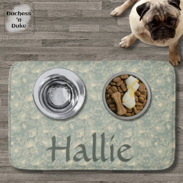 Dog Placemat - Sage Green Botanical, Personalized  Badematte