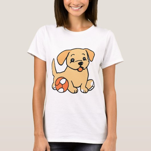 Dog Playing Ball T-Shirt (Vorderseite)