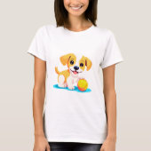 Dog Playing Ball T-Shirt (Vorderseite)
