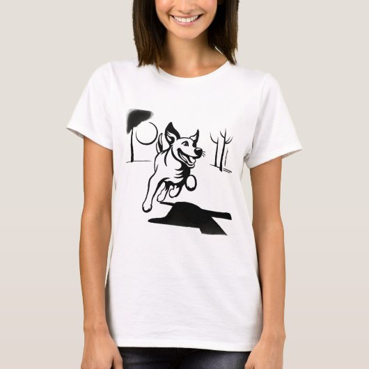 Dog Playing Ball T-Shirt (Vorderseite)
