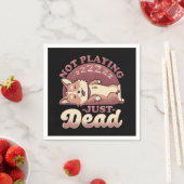 Dog Playing Dead - Niedlich Irony Pet Serviette (Beispiel)