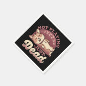 Dog Playing Dead - Niedlich Irony Pet Serviette (Ecke)