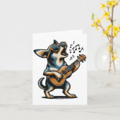 Dog Playing Guitar Singing Chihuahua Funny Dog Mar Karte (Gelbe Blume)