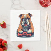 Dog Plays Videospiele Serviette (Beispiel)