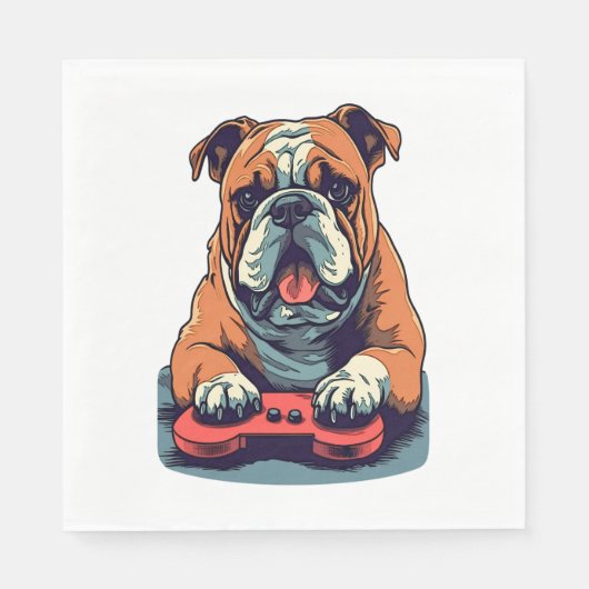 Dog Plays Videospiele Serviette (Vorderseite)