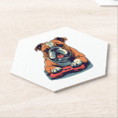 Dog Plays Videospiele Untersetzer (angewinkelt)