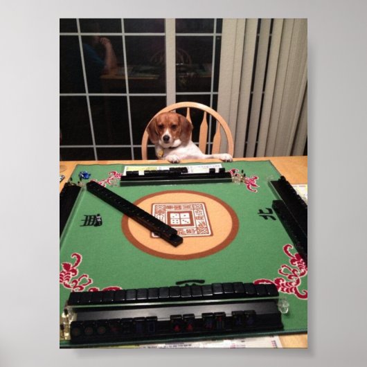 Dog Plying Mahjong Poster (Vorne)