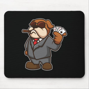 Dog Poker Player Cards Cigar Casio Gambler Gift Mousepad