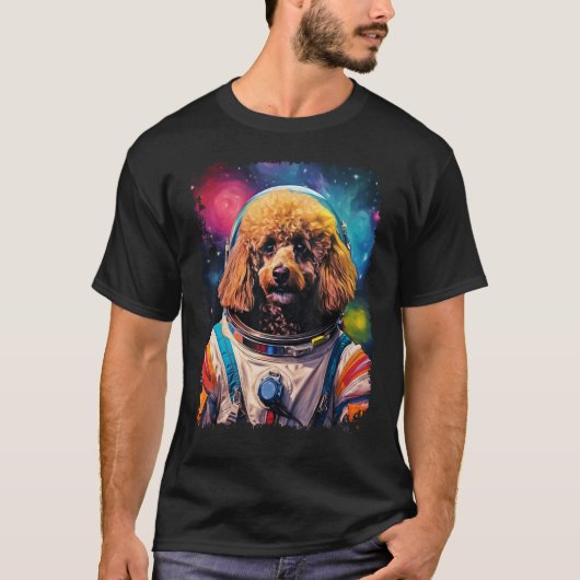 Dog Poodle Space Astronaut T-Shirt (Vorderseite)