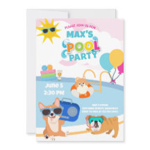 Dog Pool Party, Dog Pawty Geburtstag Sommer Blau
