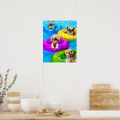Dog Pool Party Poster (Küche)