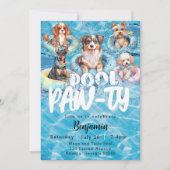 Dog Pool Pawty Party Einladung (Vorderseite)