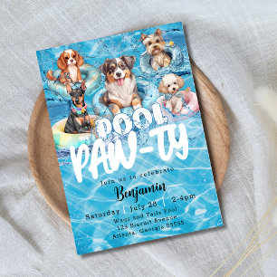 Dog Pool Pawty Party Einladung