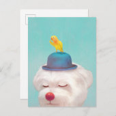 Dog-Portrait Ankündigungspostkarte (Vorne/Hinten)