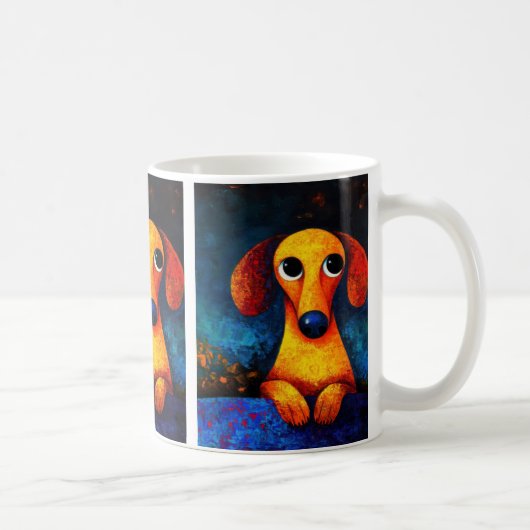 Dog Portrait Art Kaffee Tasse (Rechts)