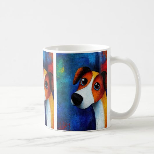 Dog Portrait Art Kaffee Tasse (Rechts)