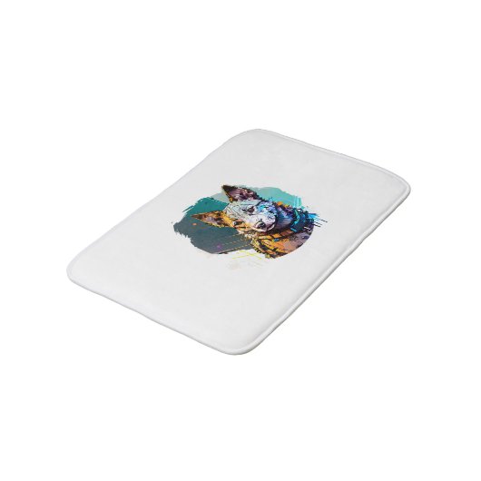 Dog Portrait Badematte (Schrägansicht)